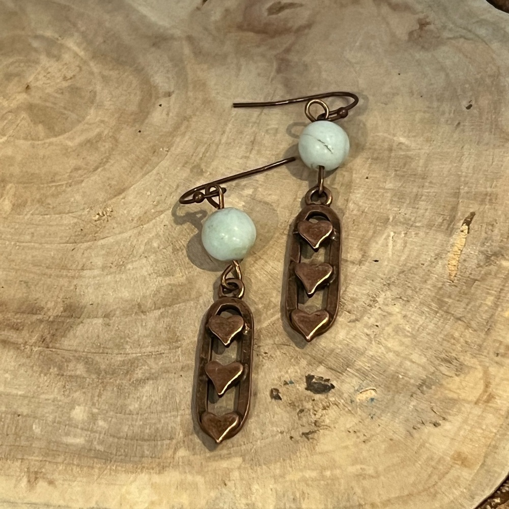 Triple Heart Drop Dangle Earrings